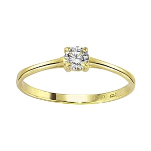 Gold-plated silver ring zirconia Silver 925 Gold-plated