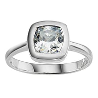 Silver ring with zirconia. Width:9,4mm. Shiny.