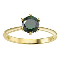 Bague argent avec Zircon et Revtement PVD (couleur or). Diamtre:7mm. Pierre(s) fixe(s) par la monture. brillant.