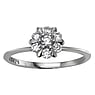 Bague argent argent platin 925  Zircon Fleur