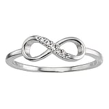 Zirconia silver ring platinized silver 925  zirconia Eternal Loop Eternity