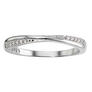 Bague en argent avec zirconium argent platin 925  Zircon