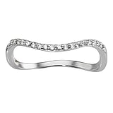 Silver ring platinized silver 925  zirconia Wave