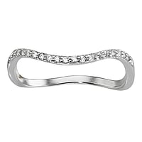 Silberring mit platiniertes Silber 925 und Zirkonia. Breite:1,6mm. Stein(e) durch Fassung fixiert. Glnzend.  Welle