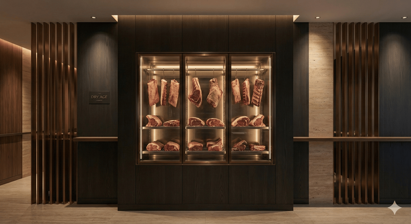 Steakhouse - Main dining hall with curved banquettes