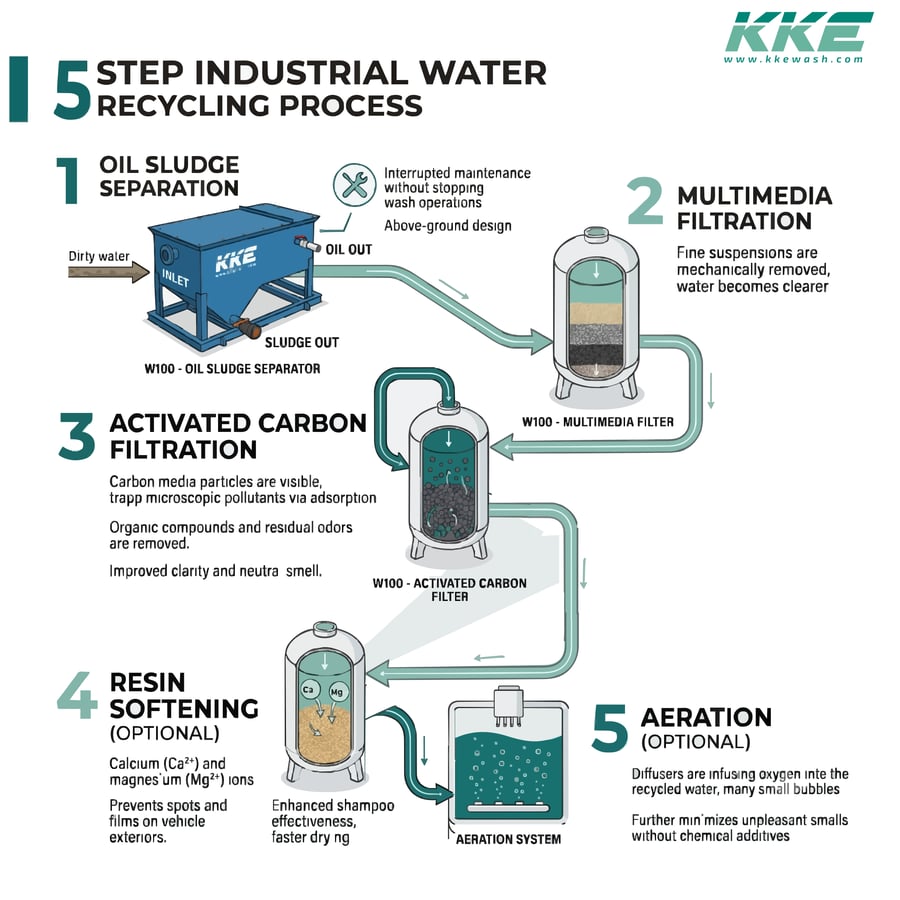 KKE W100 water-treatment skid installed in a plant room