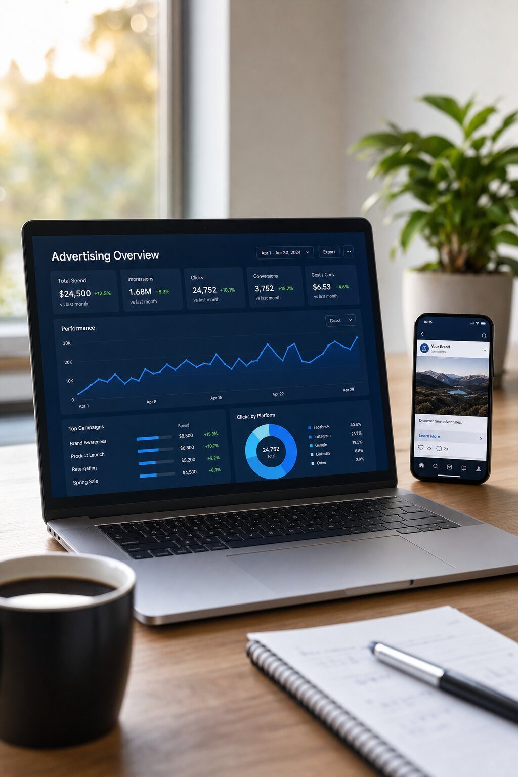 Online-Marketing bei Webnamic: Kampagnen-Dashboard mit Performance-Auswertung