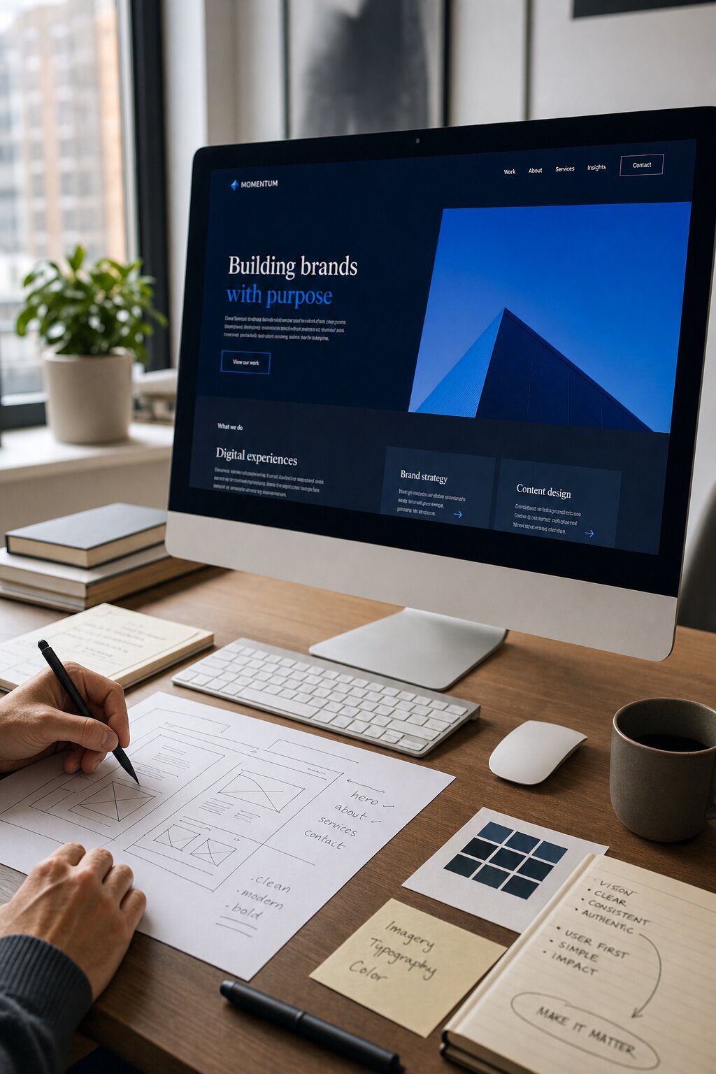Webdesign bei Webnamic: Website-Layout und Wireframes im Studio