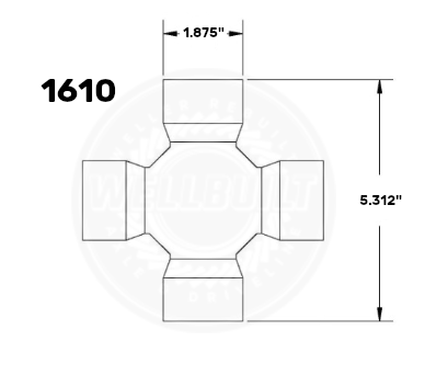 1610 U-Joint Diagram with measurements