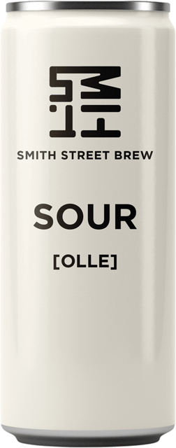 En burk med Smith Street Sour Olle, ett syrlig öl från Dalarnas län i Sverige