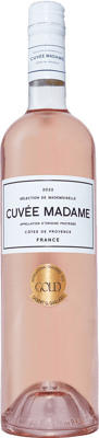 En flaska med Cuvée Madame Sélection de Mademoiselle, ett rosévin från Provence i Frankrike