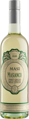 En glasflaska med Masi Masianco 2020, ett vitt vin från Tre Venezie i Italien