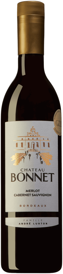 En pet-flaska med Chateau Bonnet Rouge 2021, Frankrike, Bordeaux, Nr 52028, 129 kr, ett rött vin från Bordeaux i Frankrike