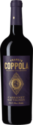 En glasflaska med Coppola Paso Robles Cabernet Sauvignon, ett rött vin från Kalifornien i USA