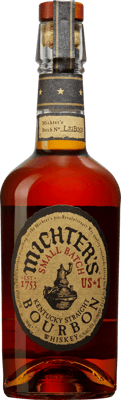 En glasflaska med Michter’s US*1 Kentucky Straight Bourbon, ett whisky från Kentucky i USA