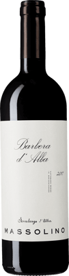 En glasflaska med Intensiva och fruktiga inslag och välbalanserad, rik smak i ett långt avslut, ett rött vin från Piemonte i Italien