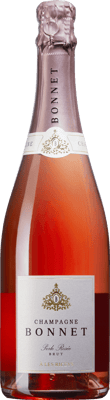 En flaska med Alexandre Bonnet Perlé Rose Brut NV, ett champagne från Champagne i Frankrike