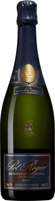 En flaska med Cuvée Sir Winston Churchill, ett champagne från Champagne i Frankrike