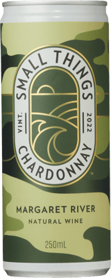 En burk med Small Things Wine Chardonnay, ett vitt vin från Western Australia i Australien