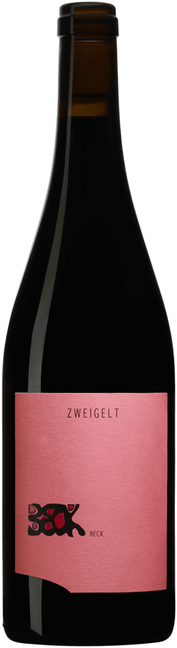 En flaska med Judith Beck Zweigelt 2021, ett rött vin från Österrike