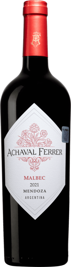 En glasflaska med Achaval-Ferrer Malbec 2022, ett rött vin från Cuyo i Argentina