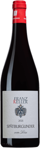 En flaska med Franz Keller Spätburgunder Vom Löss 2021, ett rött vin från Baden i Tyskland