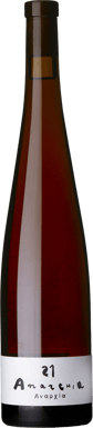 En flaska med Val di Sole Anarchia 2021, ett vitt vin från Italien