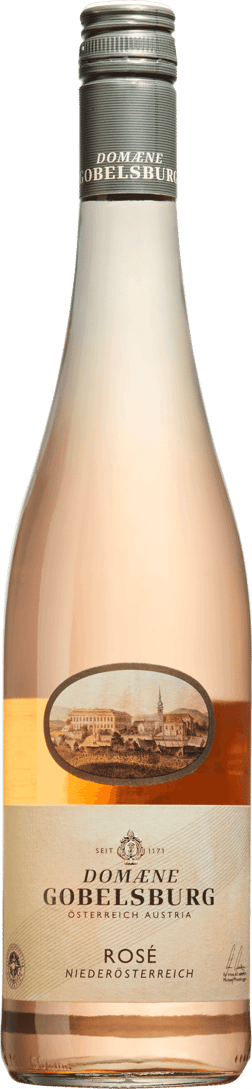 En lättare glasflaska med Domaene Gobelsburg Rosé 2024, en rosévin från Niederösterreich i Österrike