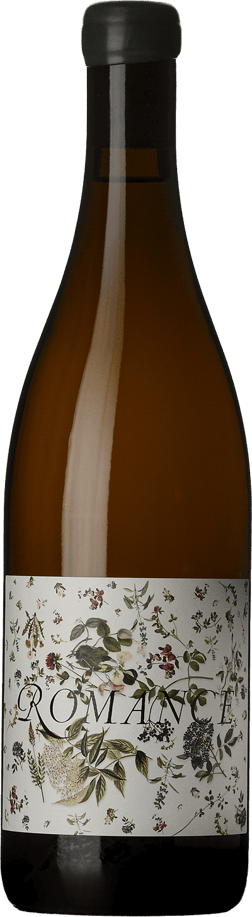 En glasflaska med Sandhi Romance Pinot Noir 2021, ett rött vin från Kalifornien i USA