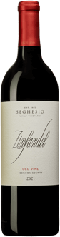 En flaska med Seghesio Family Vineyards Old Vine Zinfandel 2021, ett rött vin från Kalifornien i USA