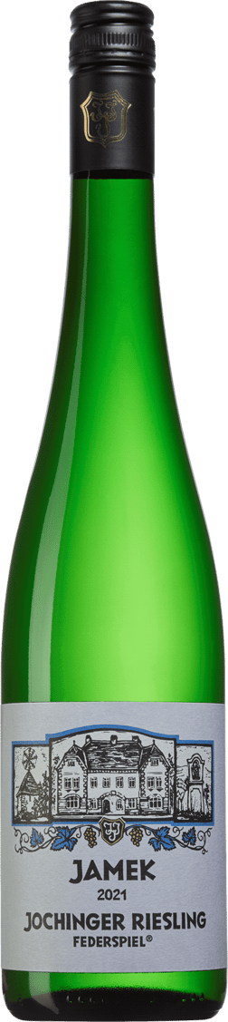 En glasflaska med Weingut Josef Jamek Jochinger Riesling 2023, ett vitt vin från Niederösterreich i Österrike