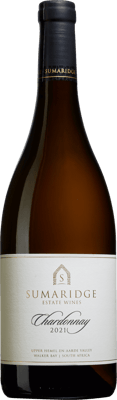 En flaska med Sumaridge Chardonnay, ett vitt vin från Western Cape i Sydafrika