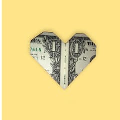 Money Origami Heart