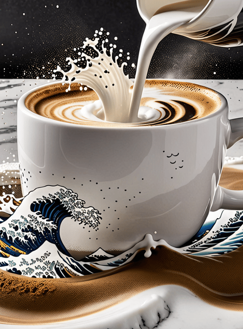 coffee, wave, cup