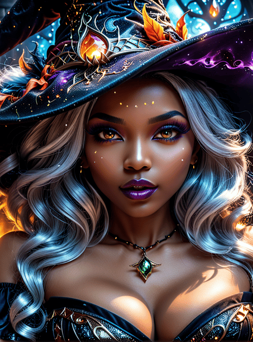 witch, hats, lamps, bottles, hair, necklace, fire, magic, lamps, shelves