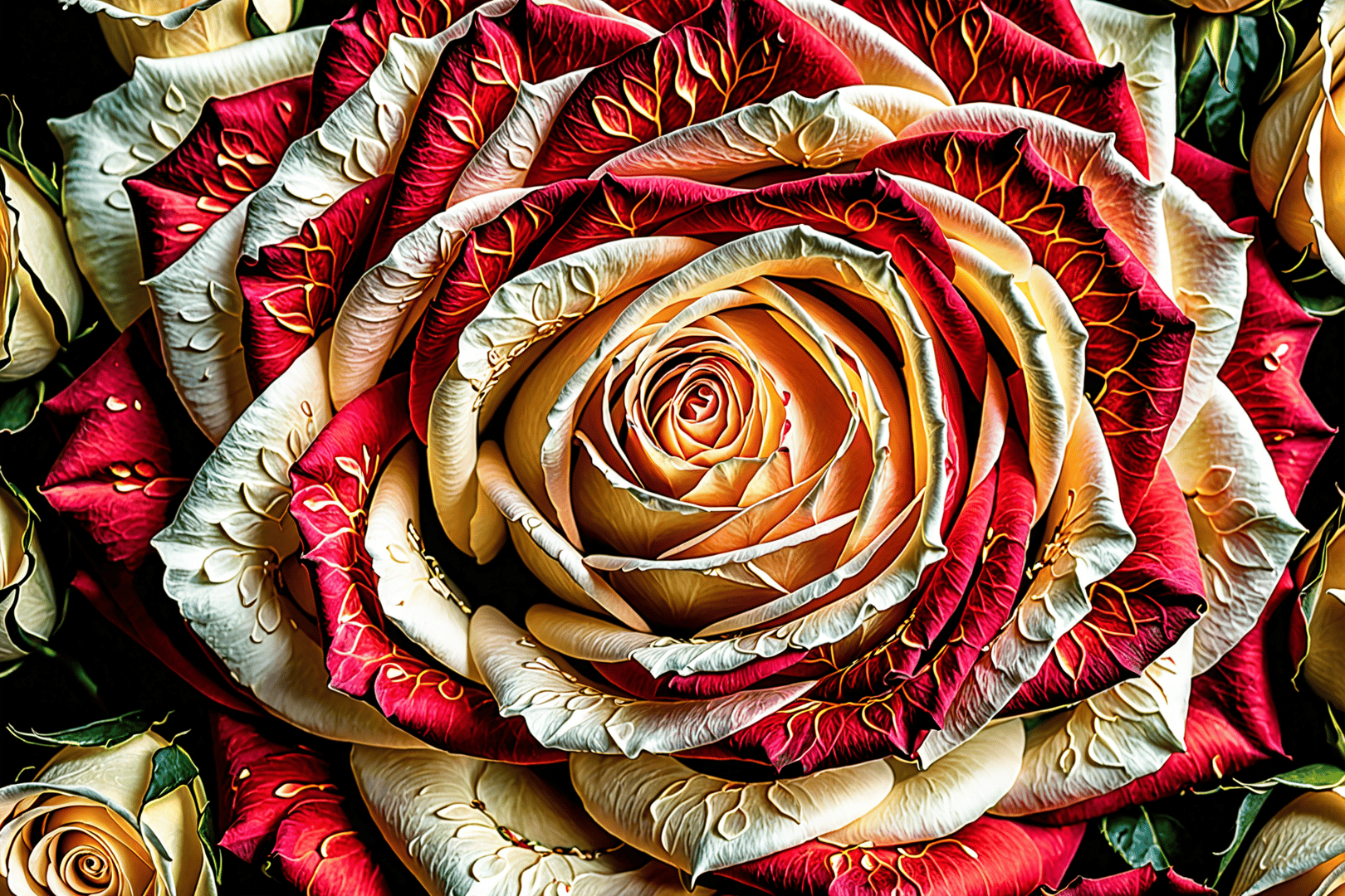AI generated wallpaper featuring rose, flower, bouquet
