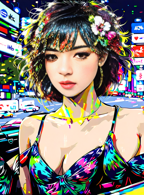 woman, car, city