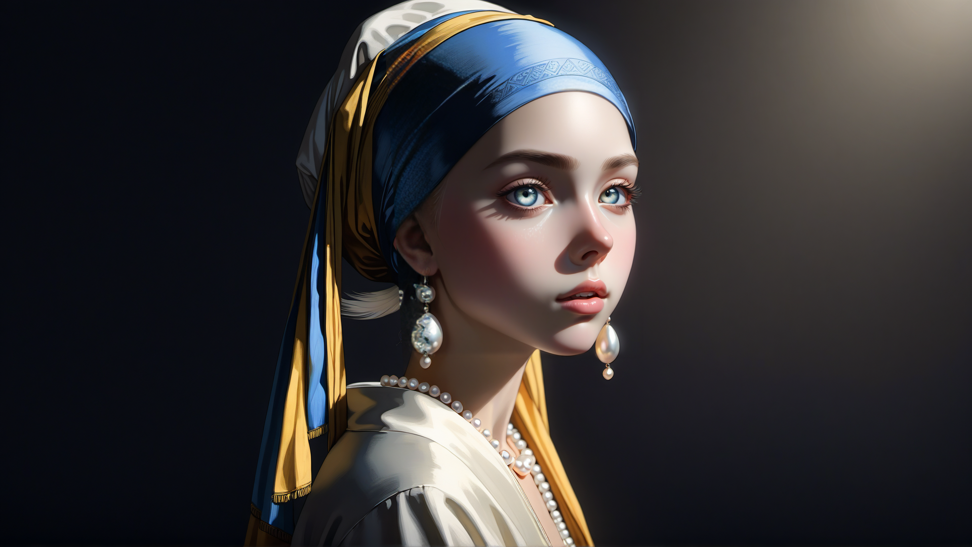 AI generated wallpaper featuring girl, woman, dutch