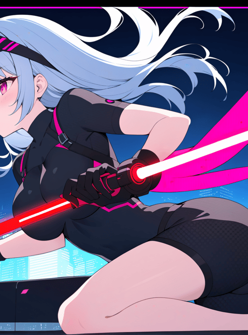 anime character, swordsman, cyberpunk