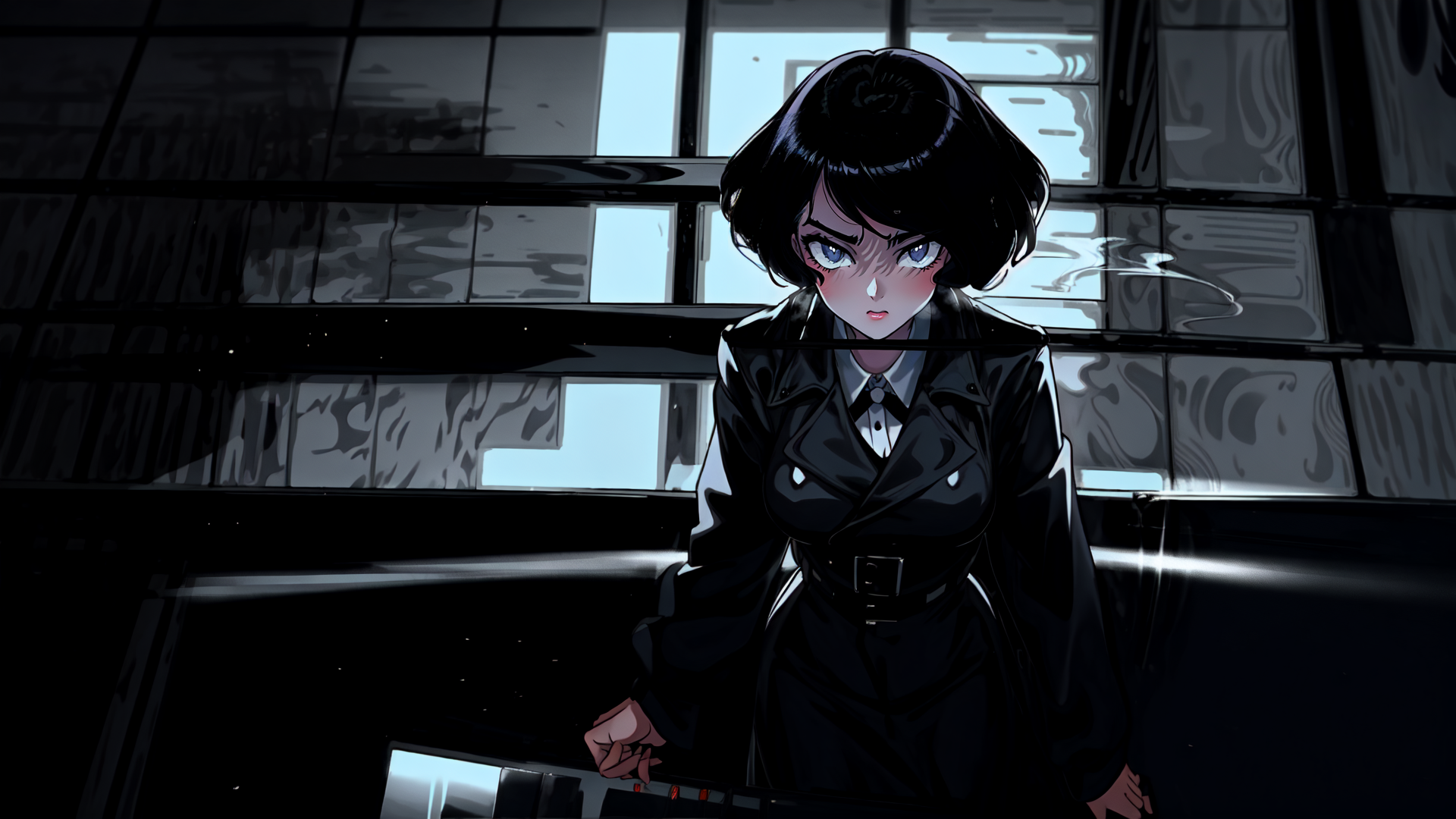AI generated wallpaper featuring woman, anime, character