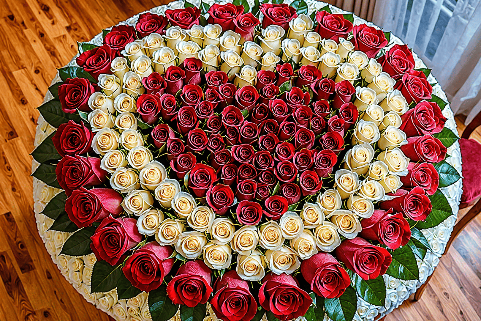 AI generated wallpaper featuring roses, bouquet, flower