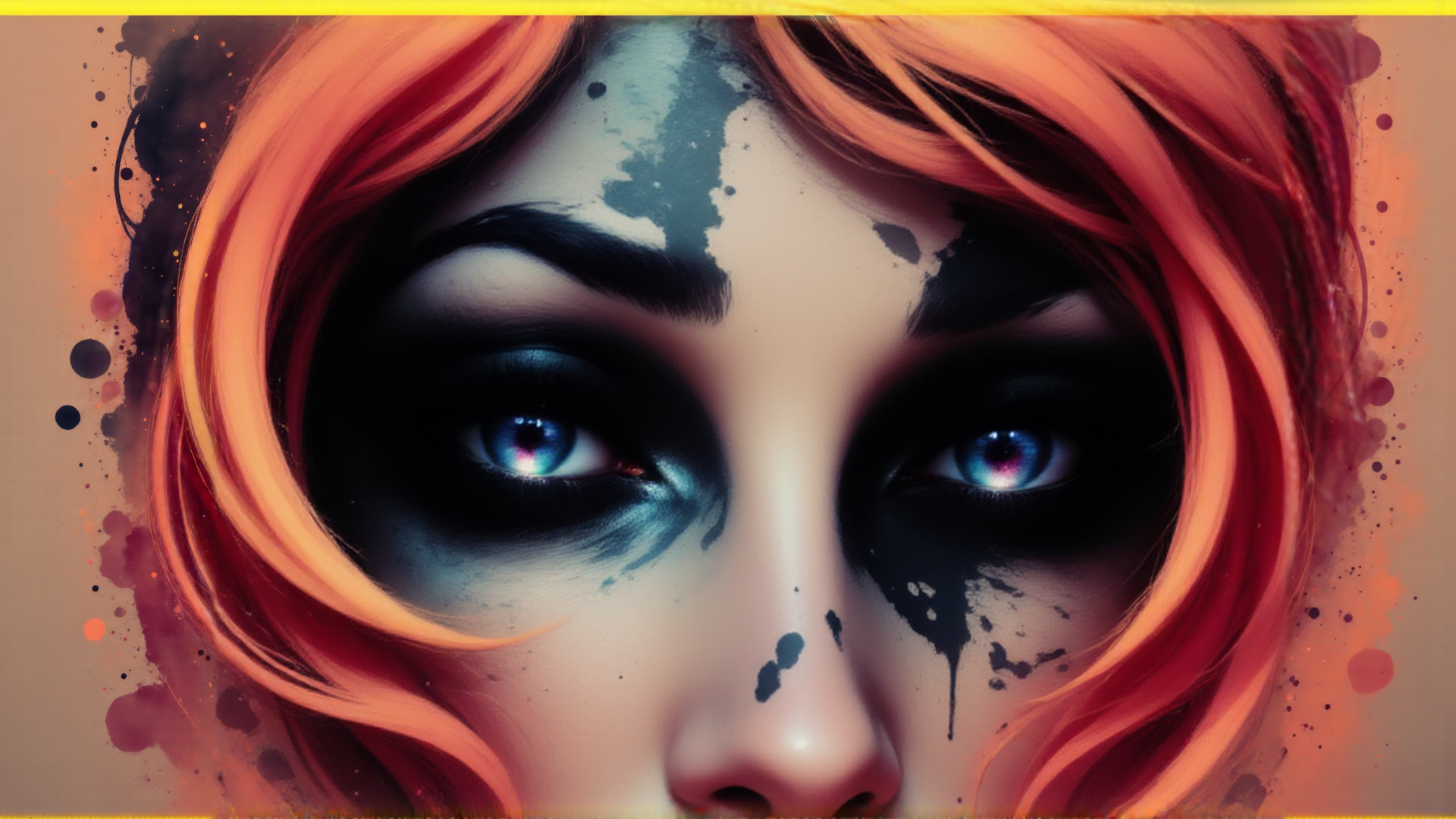 AI generated wallpaper featuring face, eyes, hair