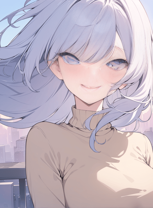 anime girl, cityscape