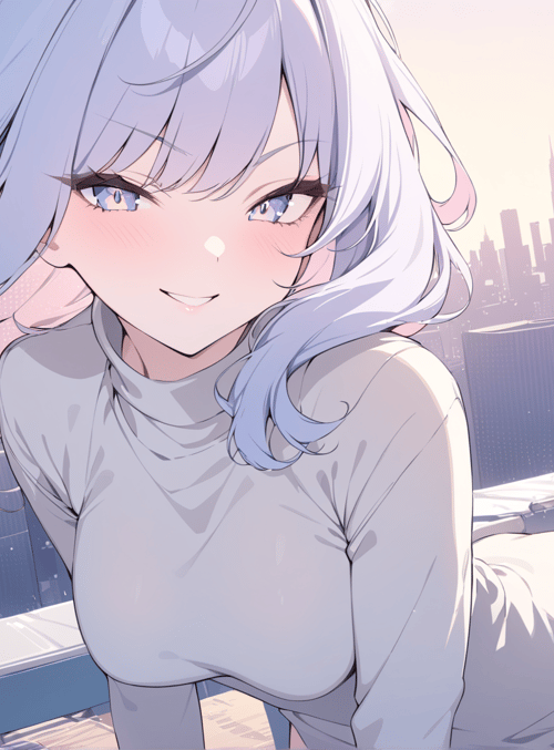anime girl, cityscape