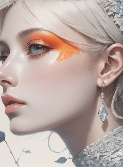 woman, flower, leaf
