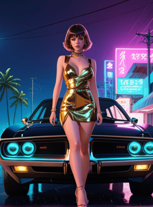 woman, car