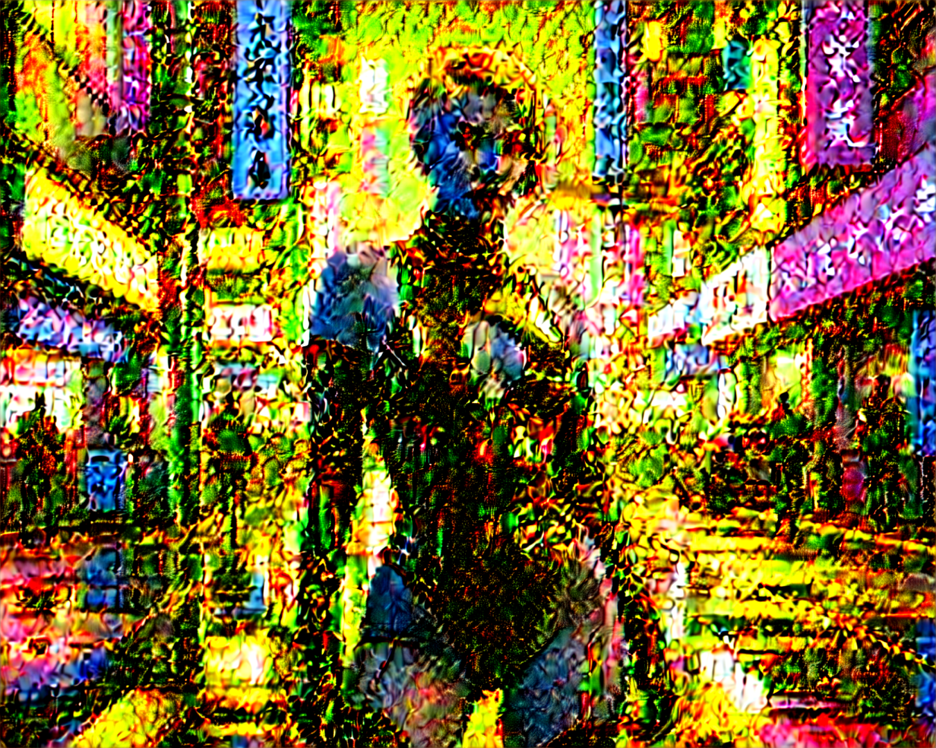 AI generated wallpaper featuring person, street, signs