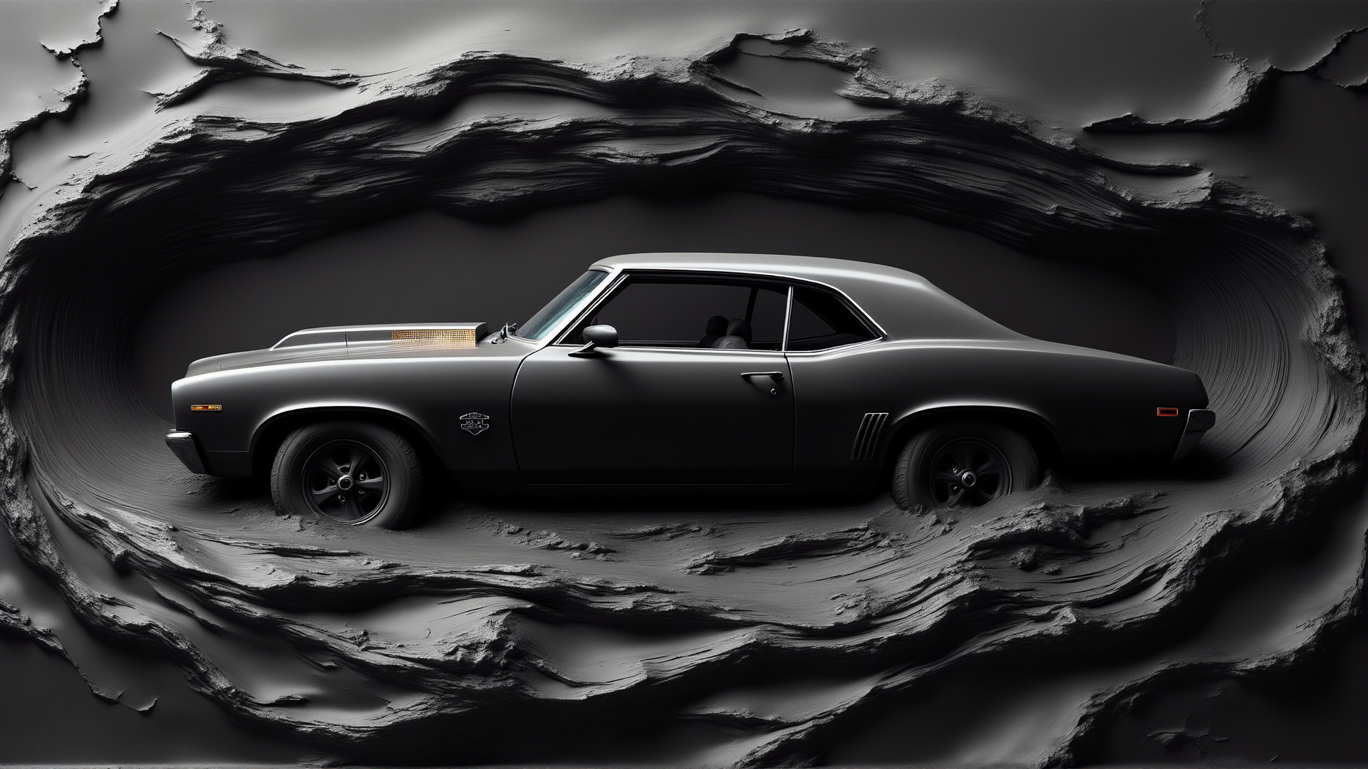 AI generated wallpaper featuring car, art, wallpaper