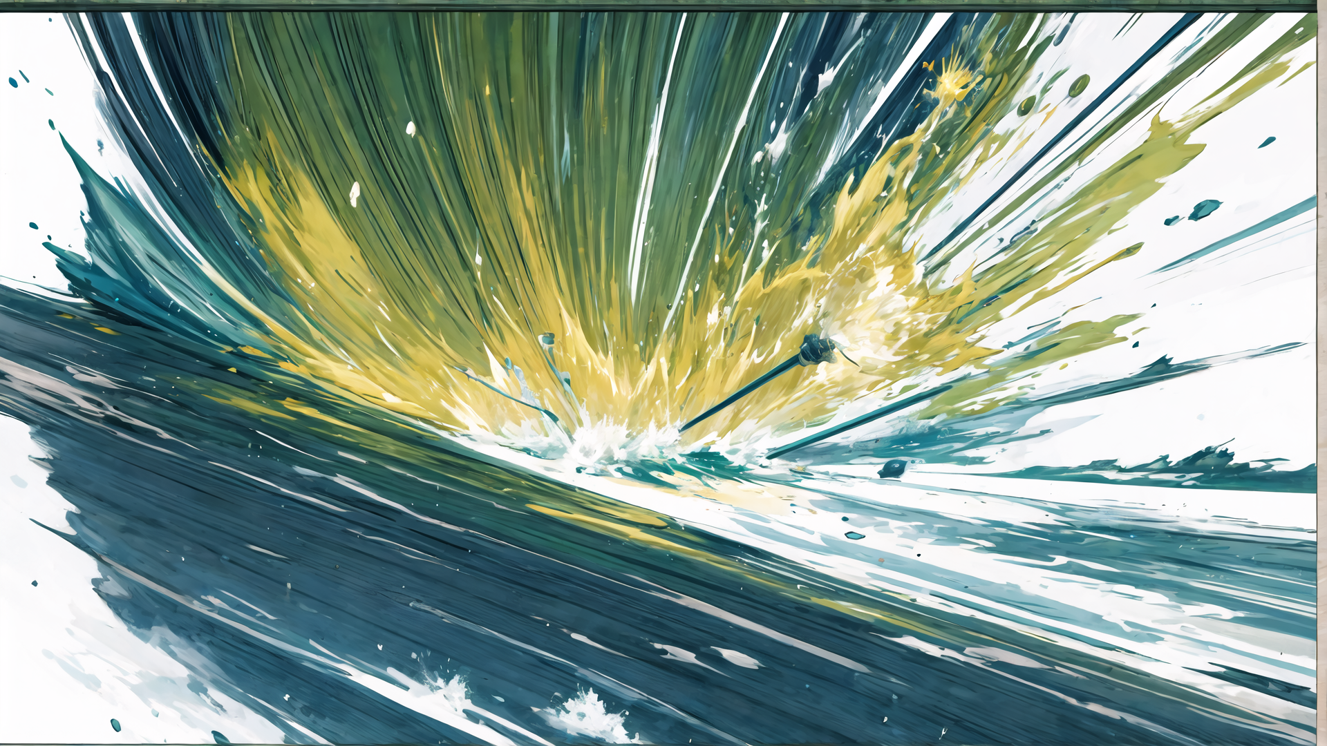 AI generated wallpaper featuring wave, explosion, water