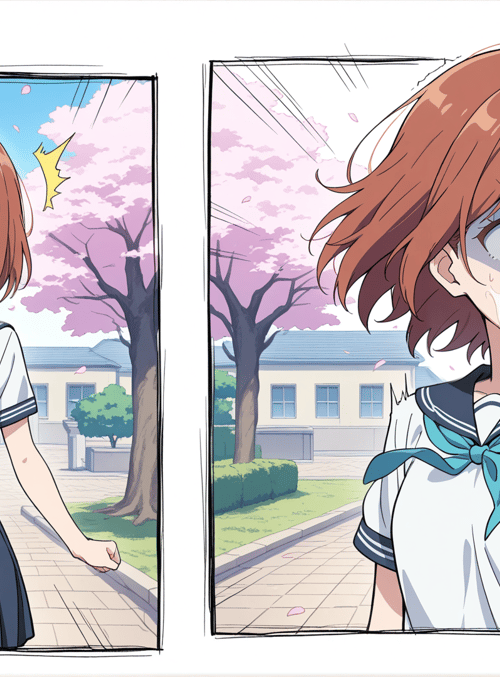 girl, school uniform, cherry blossoms